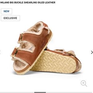 Birkenstock Milano Big Buckle Shearling (Cognac)